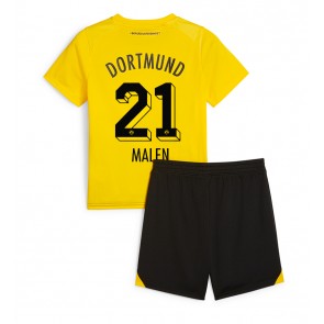 Borussia Dortmund Donyell Malen #21 Replika Babytøj Hjemmebanesæt Børn 2023-24 Kortærmet (+ Korte bukser)